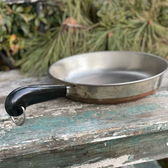 RevereWare Vintage 10 Inch Skillet Fry Pan Copper Bottom Clinton USA - Picture 3 of 7